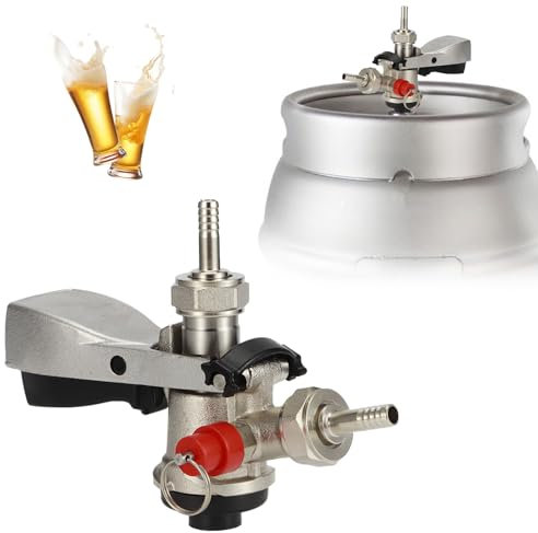 Accoppiatore per Fusti G5/8 Tipo S Erogatore con Valvola Limitatrice di Pressione di Sicurezza, Rubinetto per Birra in Acciaio Inossidabile Spillatore Birra Professionale per Birra Alla Spina