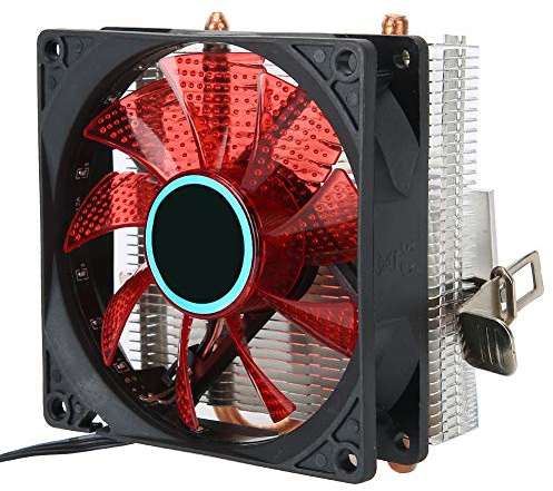 ASHATA Computer-Lüfter, CPU-Kühler 3-poliger Anschluss PC-Zubehör mit Leichtem 2-Messing-Rohr, Langlebiger CPU-Kühlkörper CPU-Lüfter für 775/1155/1366 (#1)