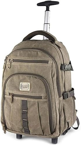 DLUXCA Rollrucksack for Damen und Herren, Segeltuch, Reisetrolley, Rollrucksäcke, Business-Handgepäcktasche, Roller, Schule, Computer, Büchertasche