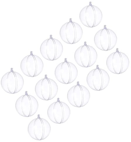DECHOUS 15 Stücke Hohl Ball Anhänger Transparent Ball Kunststoff Ornament Für Weihnachtsbaum Und Partydekoration