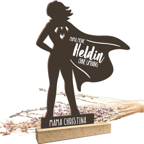 Elbeffekt Muttertag Geschenk - Mama Superheldin personalisiert - Holz Foto Geschenk, Geschenke für Mama, Geschenk Mama, Geschenk Mutter, Geschenke für Mamas, Mutter Sohn Geschenk