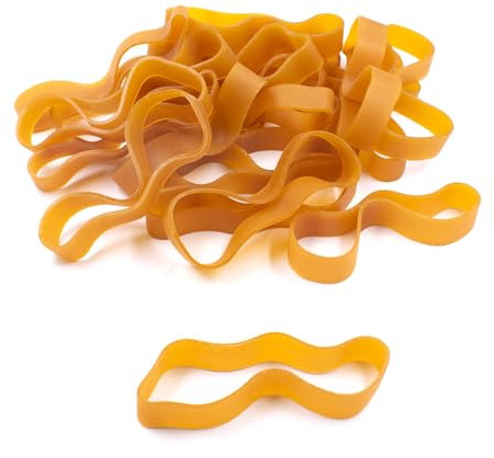 24 Pezzi Elastici Gomma Larghi Elastici in Caucciù 16x2 cm Bande di Gomma per Ufficio Casa Materiale scolastico e Sopravvivenza in campeggio (Giallo)