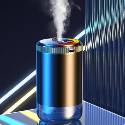 Mini difusor de aroma para coche, difusores de aromaterapia para automóvil con 5 niveles ajustables, humidificador inteligente inalámbrico de fragancia atomizada, ambientador inteligente de