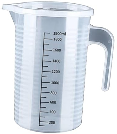 Colcolo Jarra medidora Gruesa con Tapa, Taza medidora de Grado alimenticio, Accesorios de Cocina para Restaurante, casa, Jugo, Cerveza, 2000ml