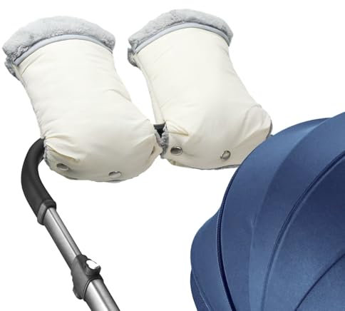 AUPOWER Handmuffs, Frostschutzhandschuhe, universeller Handwärmer Kinderwagen Kinderwagen Handmuff wasserdicht und winddicht für Buggy Kinderwagen Kinderwagen Fahrrad - Weiß