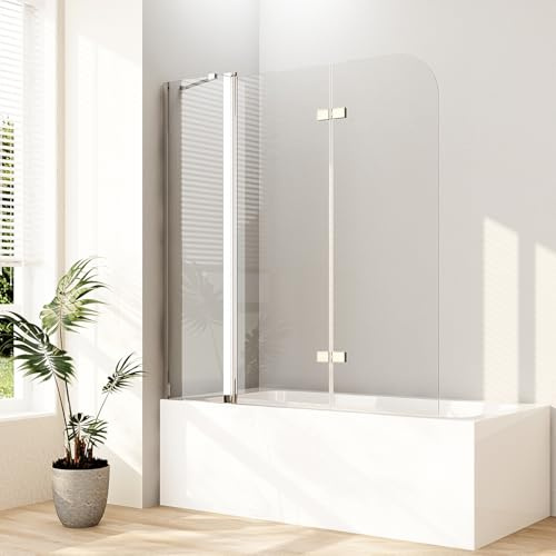 Duschwand für Badewanne, Duschwand 160x140cm 3-teilig faltbar Duschwand Badewannenaufsatz Badewannenfaltwand Faltwand Duschabtrennung für Badewanne mit 6mm NANO Sicherheitsglas