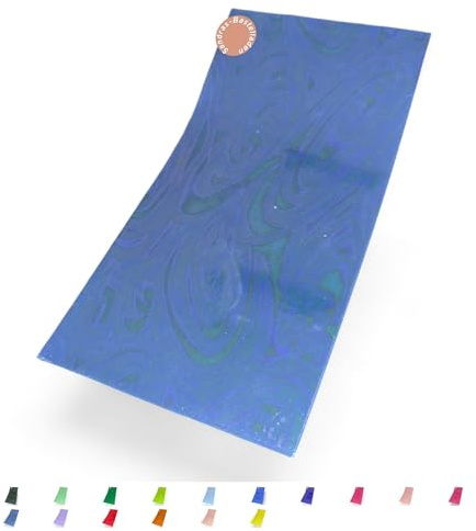 Sandras-Bastelladen - Irisierend - Kerzen Verzierwachsplatte - 200 x 100 x 0,5mm Türkis-Rosa