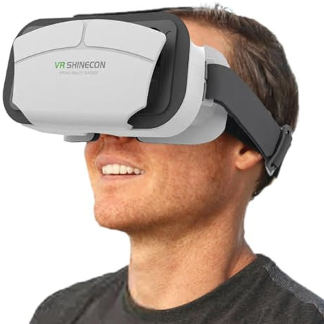 Occhiali Per Realtà Virtuale - Cuffie VR Senza Telecomando, HD Regolabili E Leggere | Occhiali Per Realtà Virtuale Per Bambini Adulti, Film, Videogiochi, Compatibili Con IOS, Telefoni Con Esperienz