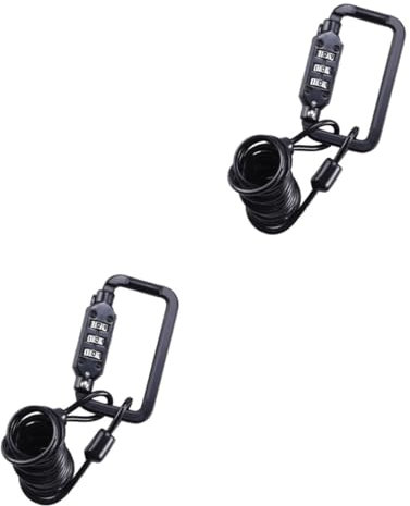 Supvox 2St Fahrrad helm Codes perre sperren Kabelschloss Schlösser hohe Kette Helmtasche Fahrrad Diebstahlsicherung sicherheitsschloss Fahrradhelmschloss Gepäckschloss Black