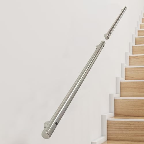 Edelstahl-Handlauf für Treppen – Modernes Rundrohr, Wandmontage, Treppengeländer für den Innen- und Außenbereich, 1 m bis 3 m Längenoptionen, langlebiges und stilvolles Design