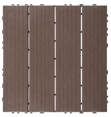 6 piezas de baldosas de plástico entrelazadas for patios exteriores, terrazas, patios, balcones y alrededores de piscinas.