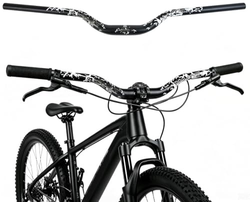 WAKE Cykelstyre 31,8 mm x 780 mm extra lång bredd 55 mm höjd stigare bar aluminiumlegering för cykling MTB mountainbike vägcyklar (svart)