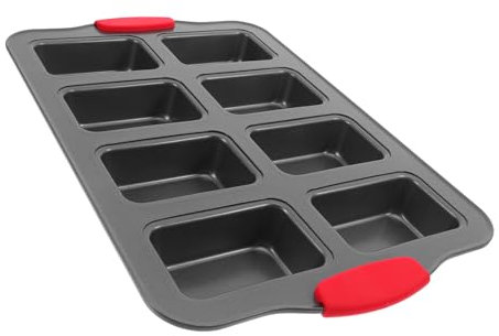 MOKKHNB 8fori Teglia Antiaderente Carbonio Con Manici Per Pane e Dolci Utensile Per Muffin e Dessert Facile