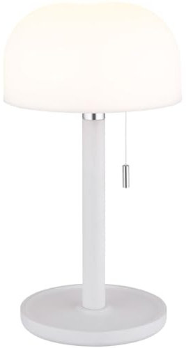 GLOBO Lampe de table sans fil avec batterie, variateur tactile, à intensité variable, blanche, avec interrupteur à tirette, IP44, 21016 W