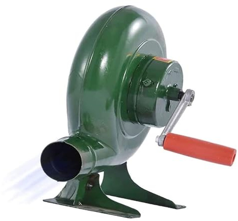 UQACHG Soffiatore Gonfiabile per Barbecue A Manovella - Accenditore Portatile per Popcorn Iron Gear, Soffiatore per Barbecue con Manovella, Lama in Metallo, per Cam,250w