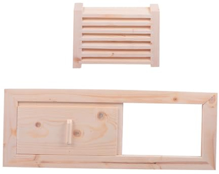 HOMSFOU Volet D'aération en Bois pour Sauna – Résistant à La Chaleur – Grille De Ventilation Carrée – Ventilation Sauna – pour Hammam Et Salle De Vapeur – Installation Facile