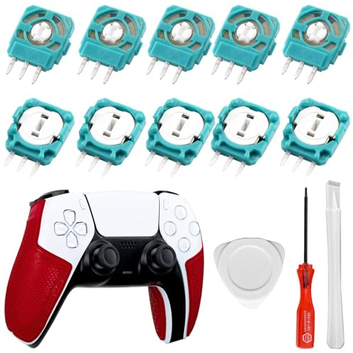 Menibeuty 10 Pièces Capteurs de Joystick PS5, Potentiomètre de Module Analogique pour Manette Jeu Accessoire Manette, Compatible Réparation Joystick Analogique du Contrôleur PS5 (Vert)
