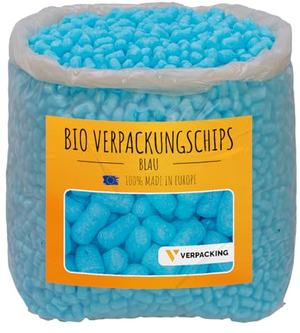 verpacking chips da imballaggio BIO in amido di mais [colore e quantità a scelta] materiale di riempimento per pacchi 200 litri - blu