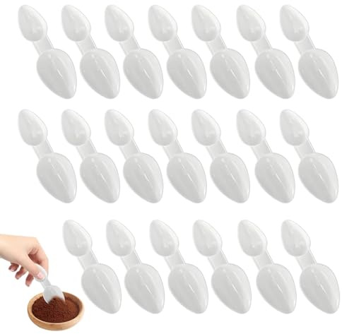20 Reusable 5ml Plastic Measuring Spoons for Protein Powder, Sugar, Oil, Salt, and Medications