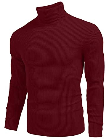 sous Pull Col Roulé Homme Pull Hiver Chaud Laine, Pullover en Tricote Manches Longues Pulls en Laine Légère Mélangé Sweater Camionneur Chaud Slim Fit Basique Activités Hiver