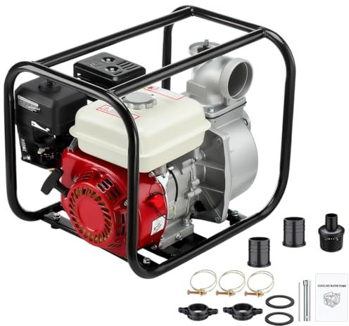 GEARHERO Benzin Wasserpumpe 3 Zoll 6,5 PS 4-Takt OHV Motorpumpe 210ccm 4000 U/min – Hohe Förderleistung, Stabiler Betrieb, Energiesparend & Kraftstoffeffizient für Garten, Baustelle, Bewässerung