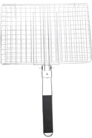 BAOFUYA Grilltillbehör BBQ Grillkorg, Bärbar Grillställning för Utomhuscamping Fisk Grönsaker Grill Matlagning Nan (A)