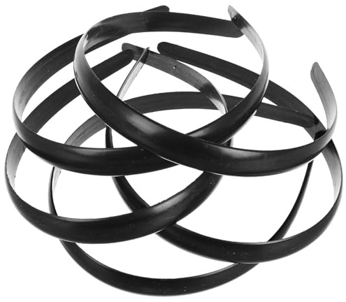 FIXOSHEE Diademas de Plástico Duro Planas de 15 Mm sin Dientes, Aro Pelo Negro para Mujer, Pack de 50 Piezas, Accesorios Cabello para Uso Diario y Estilo Sencillo