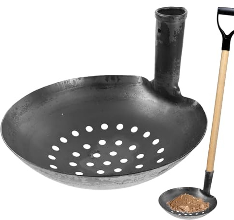Wisylizv Pelle à Boue de Jardin,Louchette en Fer pour l'Évacuation du Fumier,Pelle De Filtration De La Boue Métallique - pour Extérieur, Cour, Puits, Drainage, Allée, Gouttière, Vase et