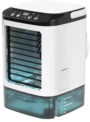 Aire acondicionado portátil,ventilador de aire frío,ventilador de ahorro de energía,mini enfriador de aire 3 en 1,tanque de agua grande de 900 ml,con luz led, adecuado para dormitorios Double spray
