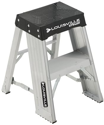 Louisville Ladder 2-Foot Aluminum Step Stool Industrial, 375-Pound Load Capacity, Type IAA, AY8002