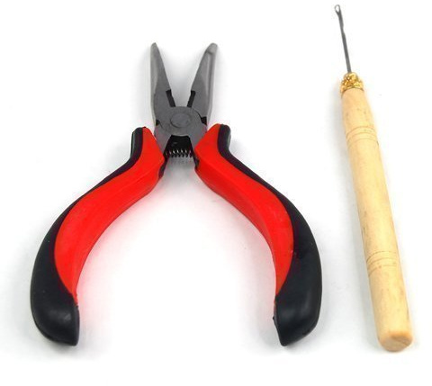 Accessotech Hair Extension Pliers & Pulling Hook Tool for Silicone Micro Rings Beads Loop