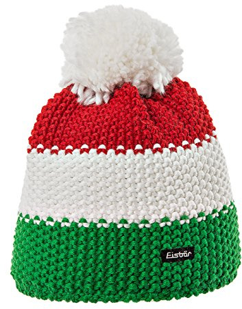 Eisbär Kinder Mütze Star Pompon Mütze Kids Blockstreifen: Größe 55 (8 Yrs +), Farbe: Mehrfarbig