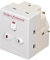 Invero 3 Way UK Mains Extension Switched 13A Adapter Plug Individually Triple Neon Switched Block Socket Splitter Surge Protected - White