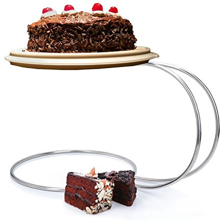 Chef-Hub Quality Hand Made 'C' Shaped 2 Tier Stainless Steel Wedding Cake Stand Wedding Supplies