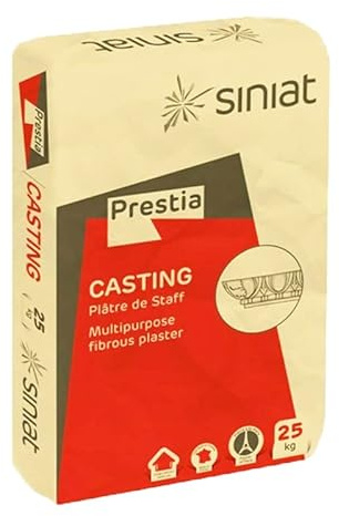 Prestia Casting Plaster of Paris, Hard White Plaster, Bulk Bag - 25kg