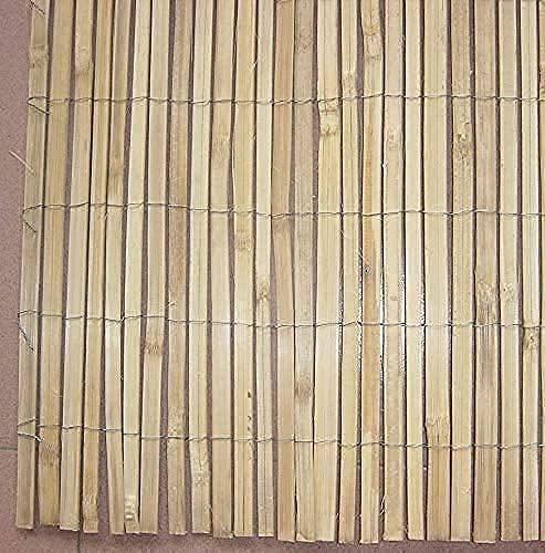 Abaseen Natural Bamboo Slat Garden Fence Covering Outdoor Privacy Bamboo Garden Screening (1.8m x 4m)