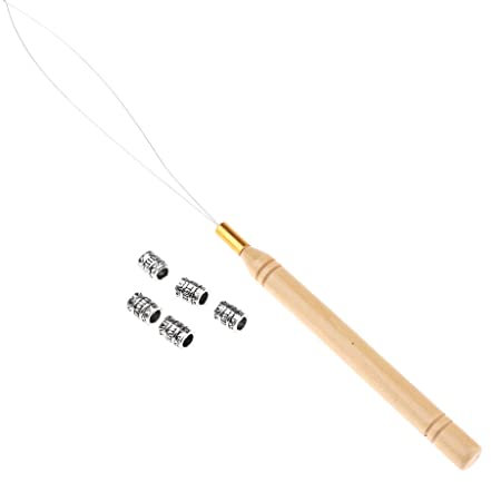 Sharplace Set von 5 Dreadlocks Perlen Zöpfe Haarperlen Bartschmuck Flechten Haarschmuck +, F