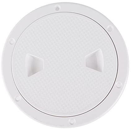 Coperchio del Ponte Marino 6 Pollici Copertura del Portello della Piastra del Ponte Rotondo Bianco Antiscivolo Fori Preforati con Design Separato Dalla Superficie