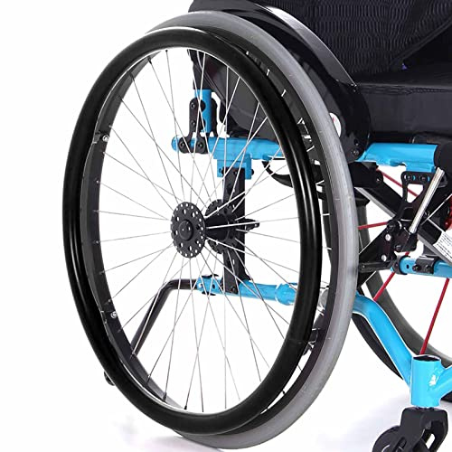 Greifreifenüberzug Greifreifen aus Silikon für Manuelle Rollstühle, Ultra-Grrrip Greifreifenüberzug, Rutschfeste Handschiebeabdeckung,1 Paar (2 Stück) (24in, Schwarz)
