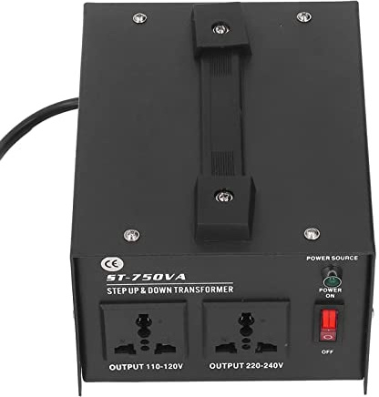 Transformador de Potencia de Voltaje de Entrada de Ajuste de 750W 110V a 220V Convertidor de Voltaje de Transformador Reductor Portátil 110V‑120V/220V‑240V