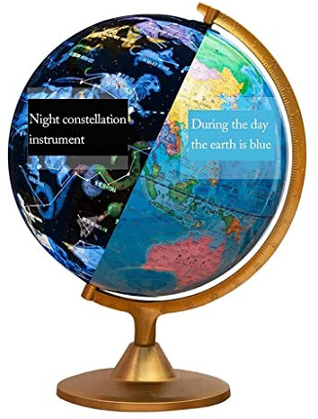 HRTC globus Constellation Creative World Globe 2 in 1 Standglobus aus Edelstahl, Lernglobus, politische Karte, pädagogischer Globus, 12,5 Zoll Praktisches Lehrbuch