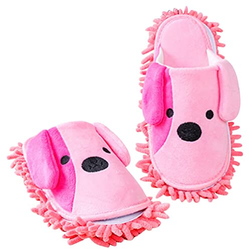 Cabilock 1 Par Zapatillas Pantuflas para Fregona para Limpieza De Suelos Zapatos para Limpiar Pisos Herramienta De Limpieza De La Casa Zapatilla De Hombre Perezoso Chenille Familiar Animal