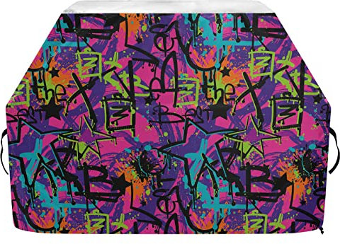 Bunte Graffiti-Grillabdeckungen, 165 cm, langlebige Grillabdeckung, schneefest, Gasgrillabdeckungen für den Außenbereich