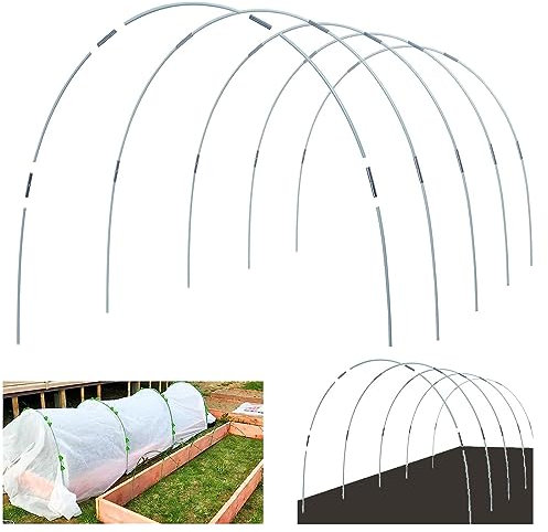 ZUCKLIGHT 61Pcs Garden Hoops for Netting, Greenhouse Hoops Frame Tunnel Kit Flexible Fiberglass Garden Hoops Adjustable DIY Cloche Hoops Arch Frame for Garden Raised Bed Support Netting for Plants