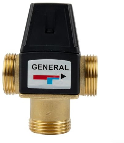3-Wege-Thermostat-Mischventil DN20 DN25, für Warmwasser mit oder ohne HWC, Verbrühungsschutz für Hauswarmwassergeräte oder Fußbodenheizung (DN25)
