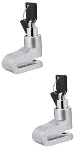 ibasenice 2stücke Theft Motorrad Schloss Mit Disk Brake Lock Funktion Robuster Diebstahlschutz Für Scooter Und Motorroller Silber Platzsparend Und Elegant