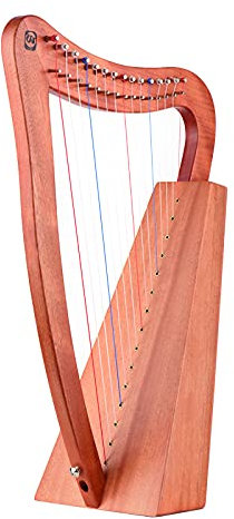 COMETX Lyre 15 Saiten 15 Saiten Lyre Harfe Holz Saiteninstrument mit Tragetasche Gurt Reinigungstuch Stimmschlüssel Tonabnehmer für Anfänger