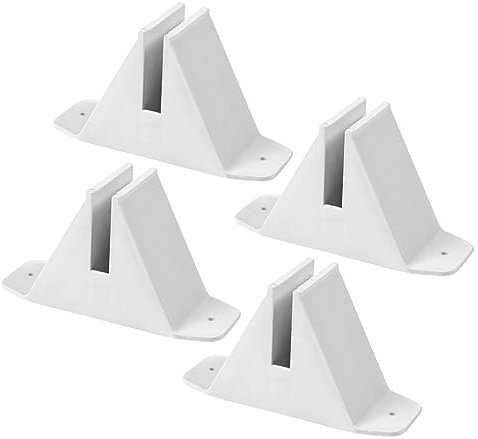 BESPORTBLE Bases para Valla De Jardín De Plástico Blanco para Soporte Antivuelco, Kit De 4 Piezas para Cercas Pequeñas, Base Estable Orificios De Fijación, Adecuado para Exteriores y Patios