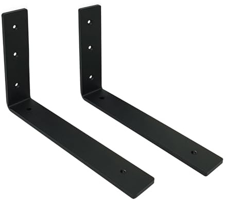 MLOQI Lot de 2 Equerre Etagere Murale, Supports Pour étagères Lourdes Industrielles, Equerre Charge Lourde, Supports en L, 5 mm d'épaisseur avec Vis (30 cm)