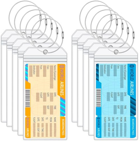10 Stück Groß Kofferanhänger für Kreuzfahrten, 19,5x10,3 cm | Kreuzfahrt Gepäckanhänger- Und Staubdicht, Reißfestes Pvc, Mit 10 Metallbändern, Für Koffer, Taschen Und Rucksäcke